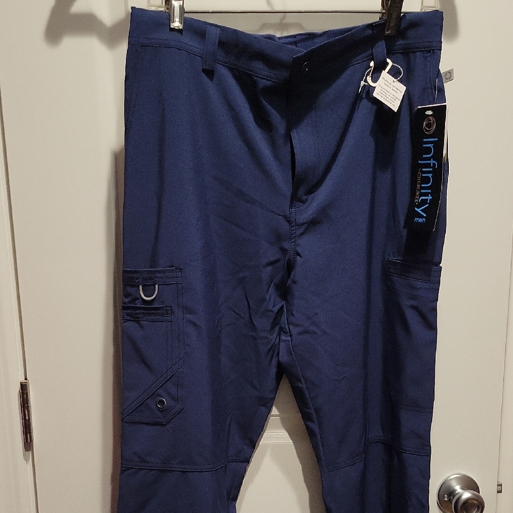NFINITY Men's Scrubs Deep Blue Cargo Pants